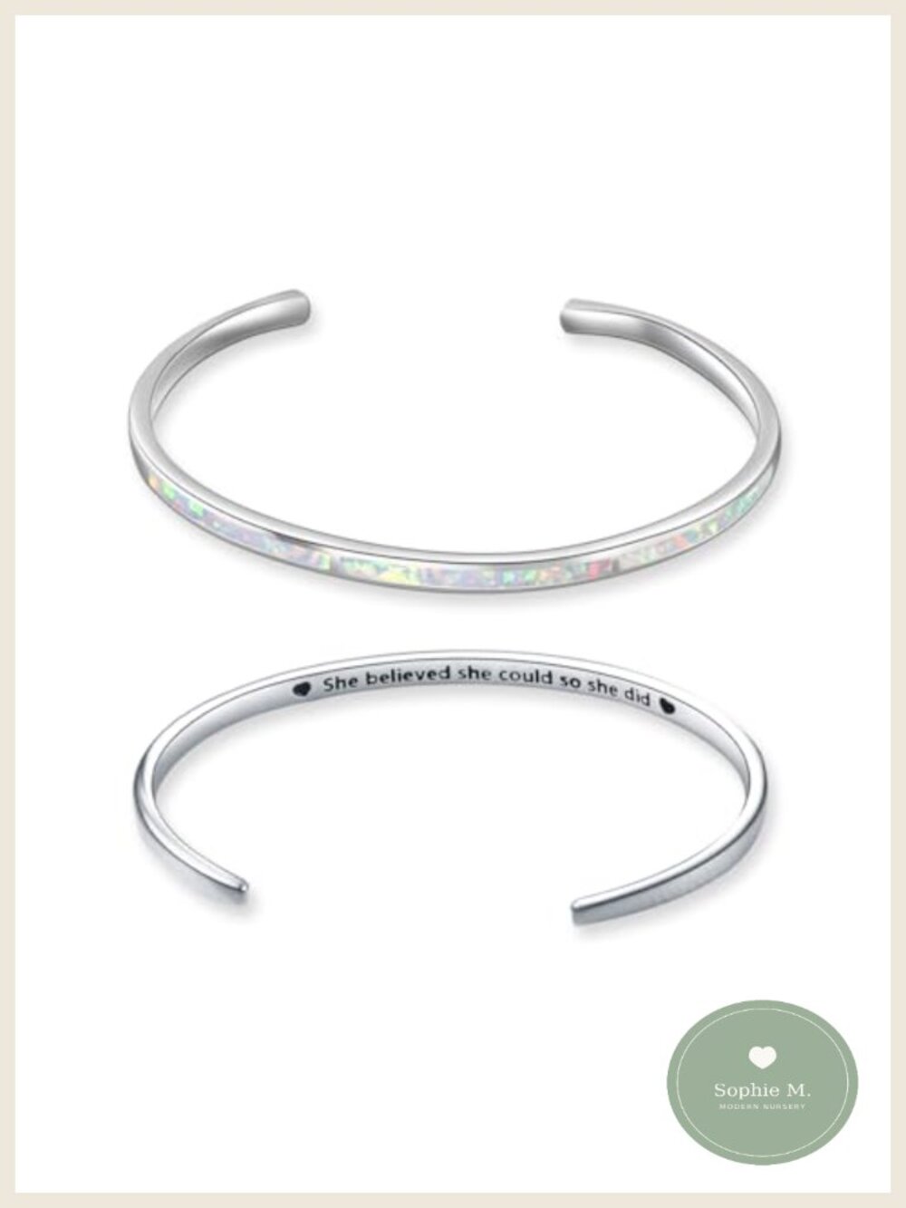 Opal Cuff Bracelet for Women Adjustable Bangle Inspirational Jewelry Gift